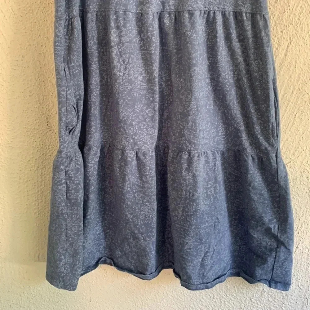Frye Women's Tiered Dress with 2 Pockets, Blue Size Medium - Picture 4 of 8